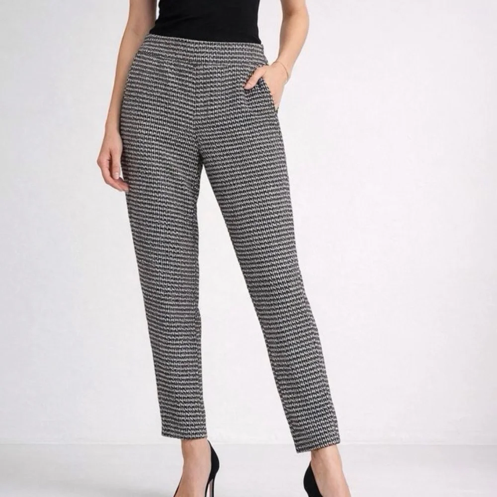 Zac & Rachel Black & White Houndstooth Slim Pants 12 - Picture 1 of 7